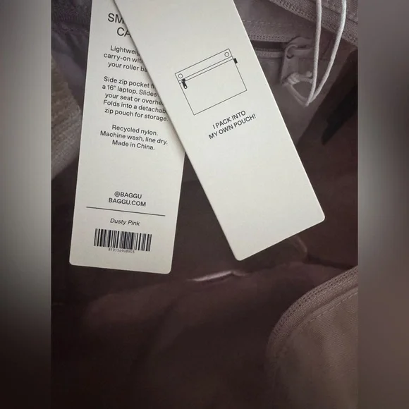 BAGGU Small Cloud Carry On Bag Dusty Pink NWT - Picture 2 of 8